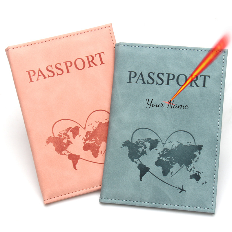 Passport Holder Rfid - Lovely Map Passport Cover Fashion Travel