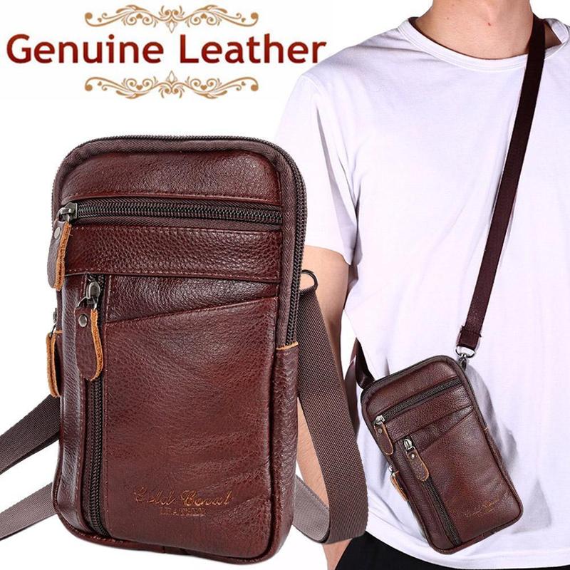 Travel Accessories Leather - Men Genuine Leather Bag Vertical Phone