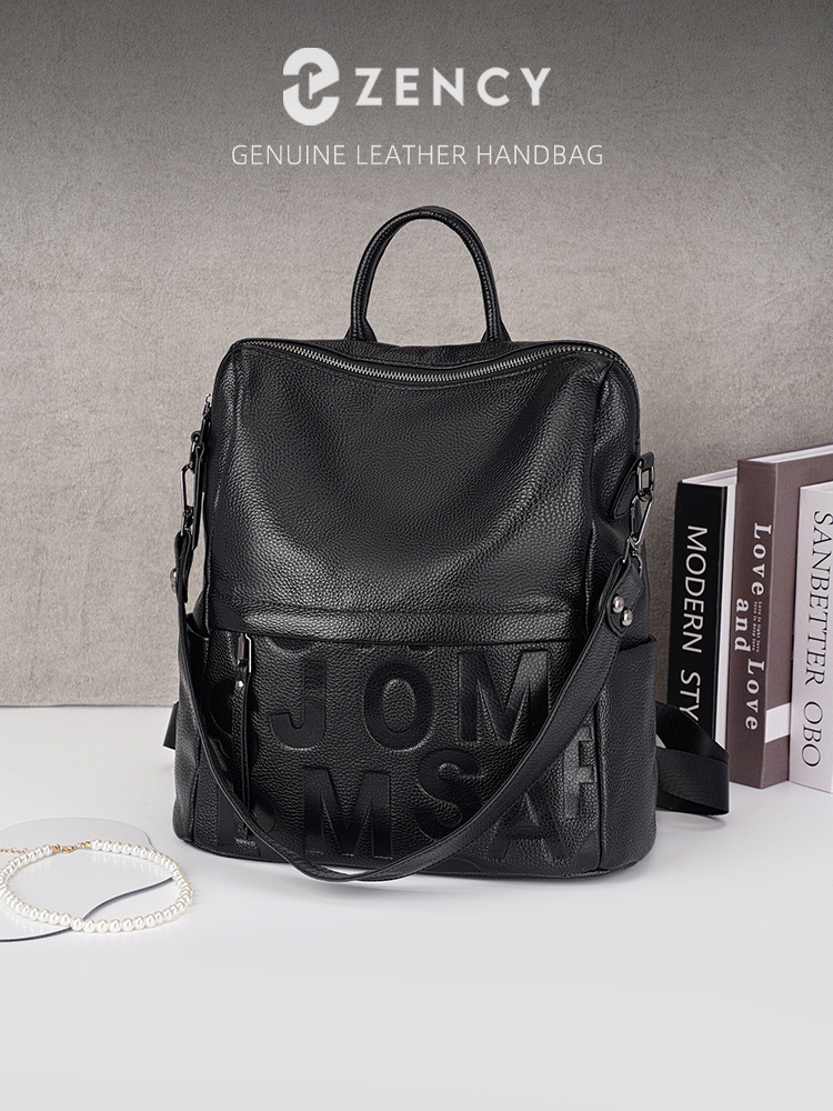 Travel Accessories Leather - Zency Premium Genuine Leather Letter Backpack