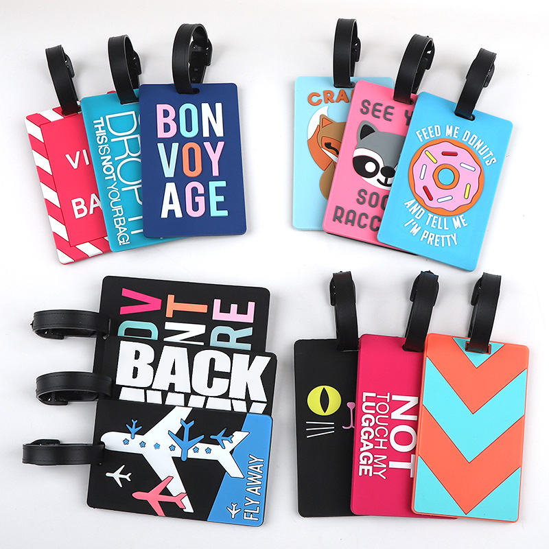 Travel Accessories Kit For Men - 1pc Cartoon Animal PVC Luggage Tag