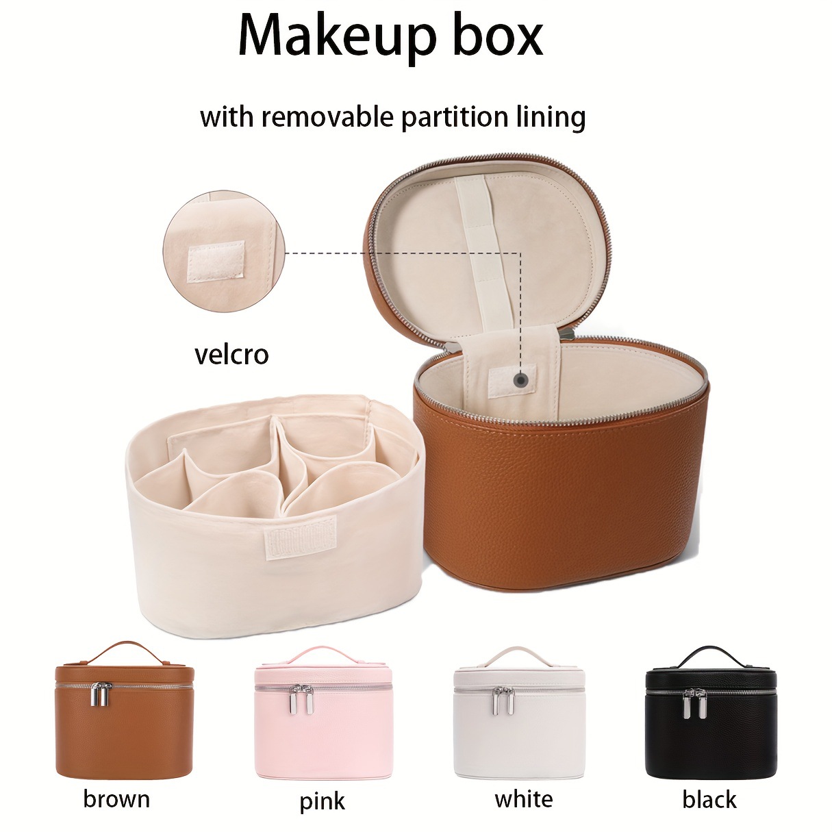Travel Accessories Leather - Large Capacity PU Leather Makeup Bag