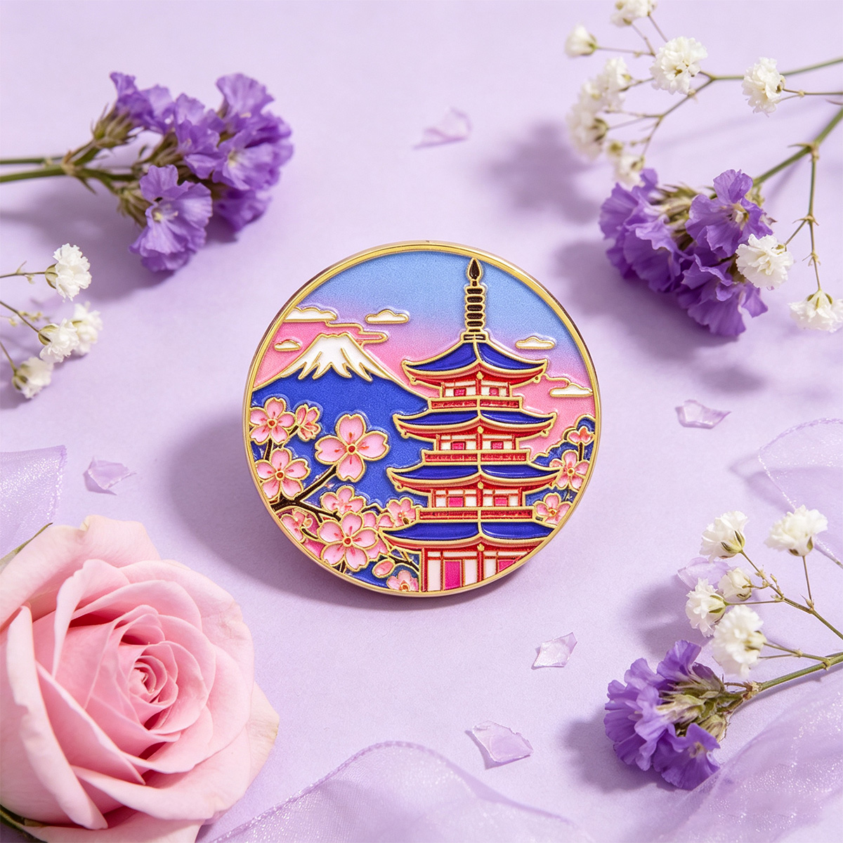 Japanese Cherry Blossom Enamel - đánh giá và giá Travel Accessories Jewelry
