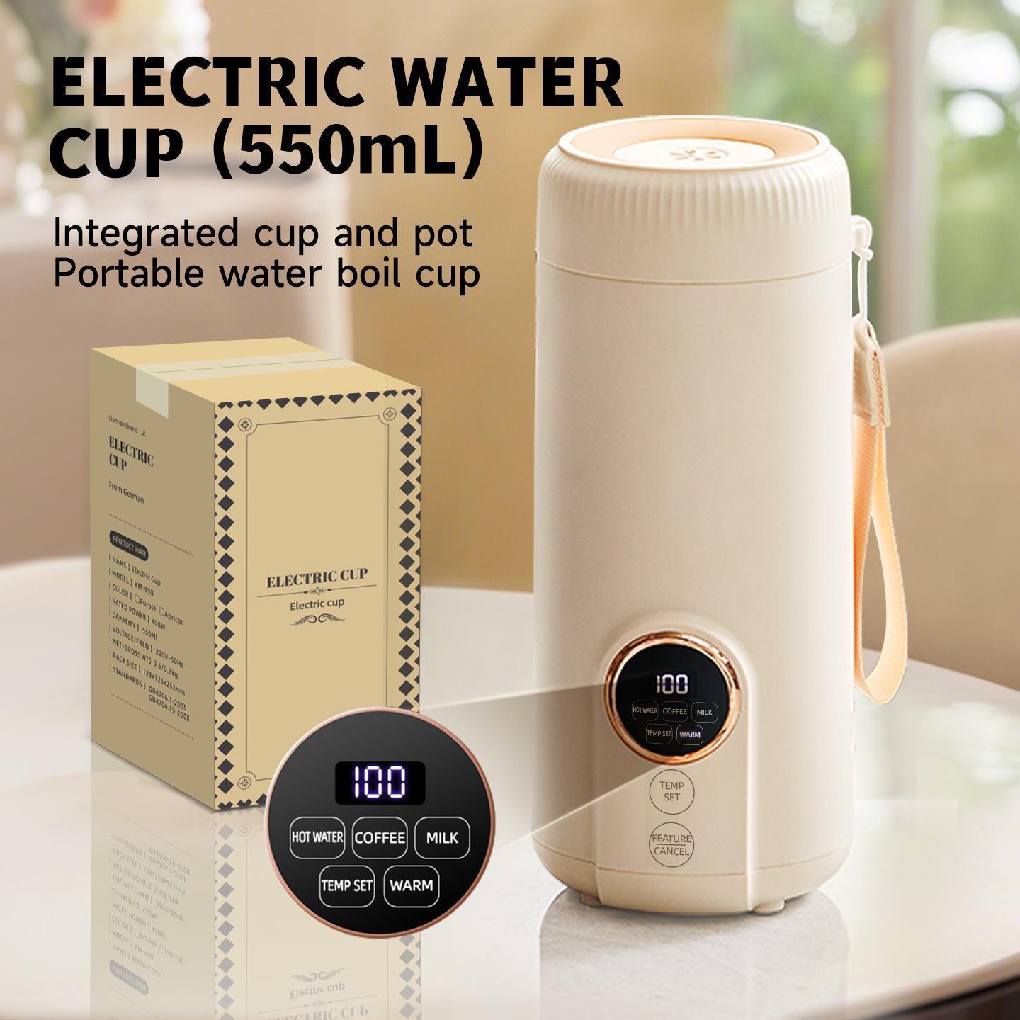 New Smart LED Digital Display  - đánh giá và giá Portable Travel Kettle