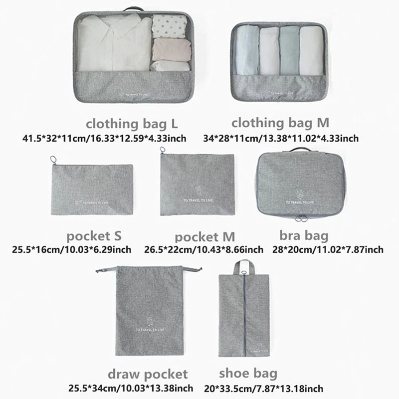 7 Piece Travel Packing Cubes S - đánh giá và giá Travel Accessories Kit For Men