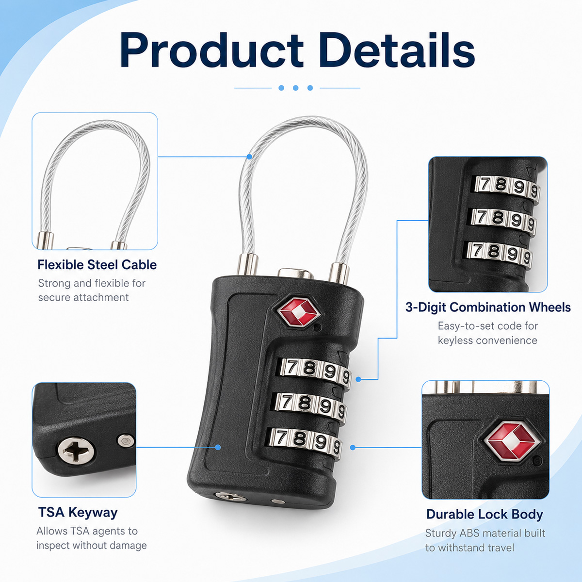 TSA Approved Luggage Lock 3 Di - đánh giá và giá Travel Accessories Electronics