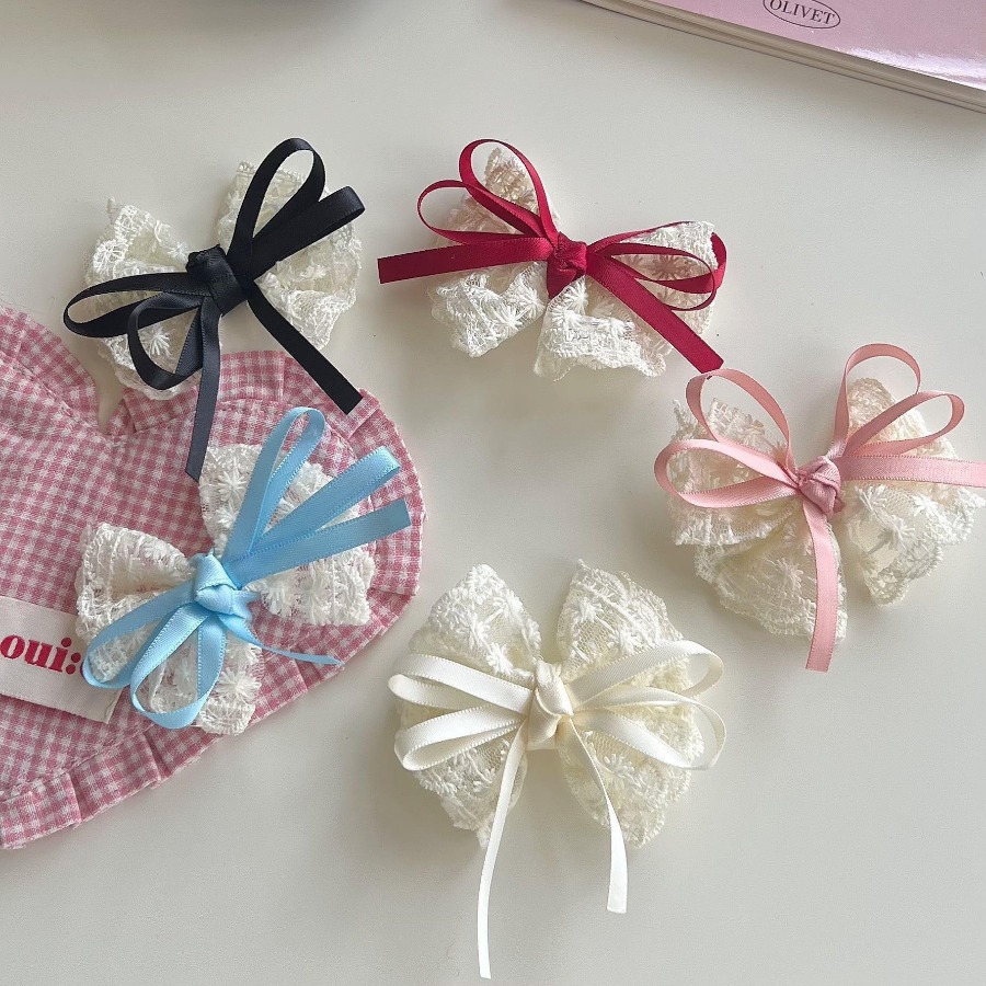 2pcs/set Cute Lace Bow Hair Cl - đánh giá và giá Travel Accessories In Bulk