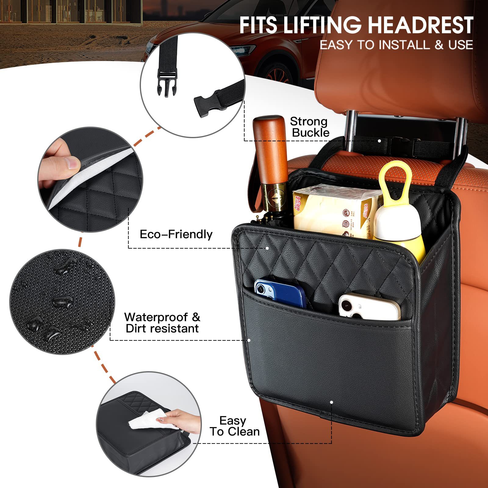Hanging Storage Pocket Automot - đánh giá và giá Travel Accessories Leather