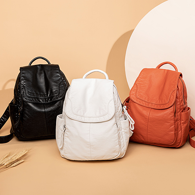 Women's Backpack White Washed  - đánh giá và giá Travel Accessories Leather