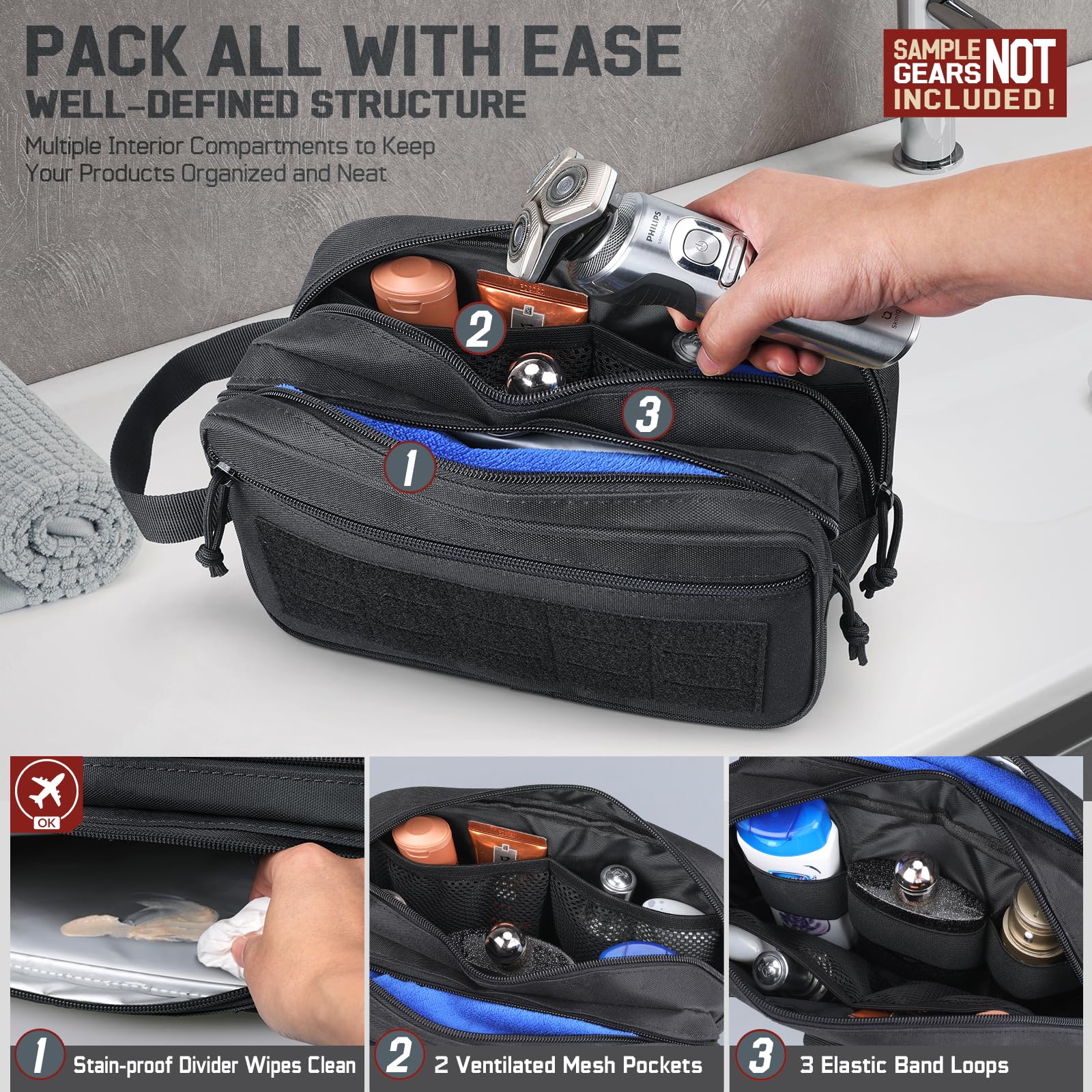 Tactical Toiletry Bag for Men, - đánh giá và giá Travel Accessories Kit For Men